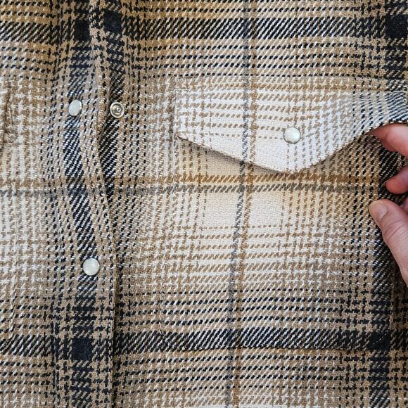 Madewell Flannel Button-Up Shirt-Jacket Womens Size L Do Well Eco Shacket NEW - Picture 6 of 14